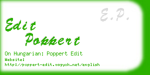 edit poppert business card